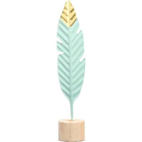 Nordic Creative Iron Feather Shape Ornaments Metal Desktop Artist Office Bookroom Home Decoration DIY Home Figurine Decor Crafts
