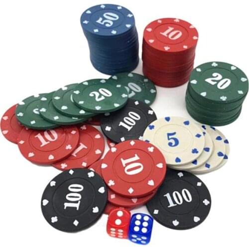 Y1UC 100pcs Round Plastic Chips Casino Poker Card Game Baccarat Counting Accessories