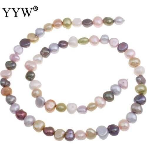 Cultured Baroque Freshwater Pearl Beads Mixed Colors 6-7mm Approx 0.8mm Sold Per Approx 15.3 Inch Strand
