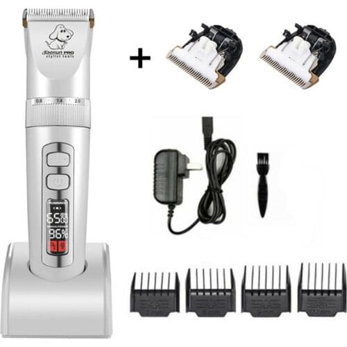 Baorun P9 Large Dogs Hair Trimmer Professional LCD Pet Clippers Electrical Grooming Trimmer Long-haired Rabbit Animal Haircut