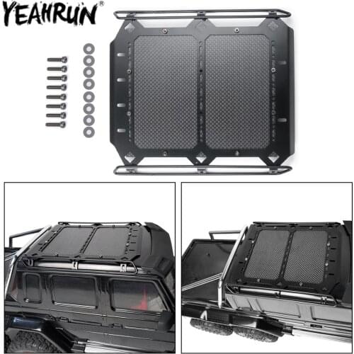 YEAHRUN Metal Carbon Fibre Simulation Roof Rack Luggage Carriers For 1/10 Traxxas TRX-6 G63 RC Crawler Car Upgrade Parts