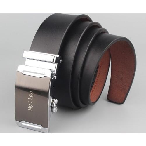 Cowboy Leather Male Belts business men high quality Black waist belt automatic alloy buckle gift plus big size130 150 140 160