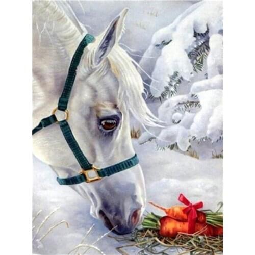 5D DIY Diamond Painting Horse Cross Stitch Kit Full Drill Square Embroidery Mosaic Animal Picture with Rhinestones Home Decor