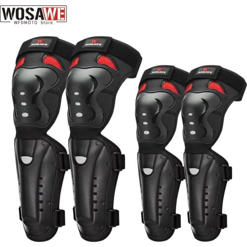 WOSAWE 4pcs Motorcycle knee & elbow portective pads Motocross skating knee protectors riding protective Gears pads protection