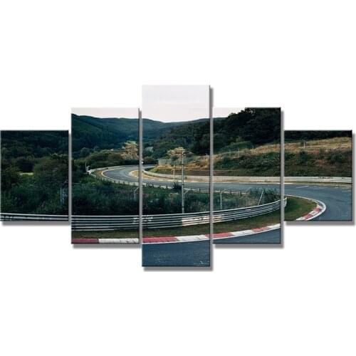 Nurburgring Rally Road Sports Car Track Print Canvas Paintings 5 Piece Landscape Wall Art Poster Living Room Home Decor Pictures