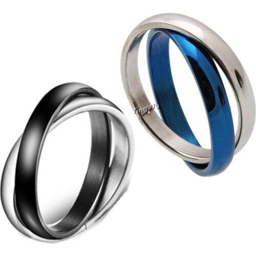 Yingwu Double Interlocked Engagement Rings for Women Stainless Steel two-in-one Promise Gift for Valentines Day