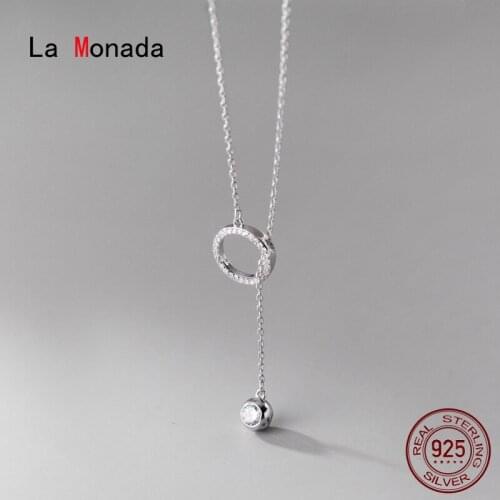 La Monada 925 Silver Chain Necklace For Women Beautiful Round Ball Silver 925 Jewelry Fashion Silver Necklace 925 Female
