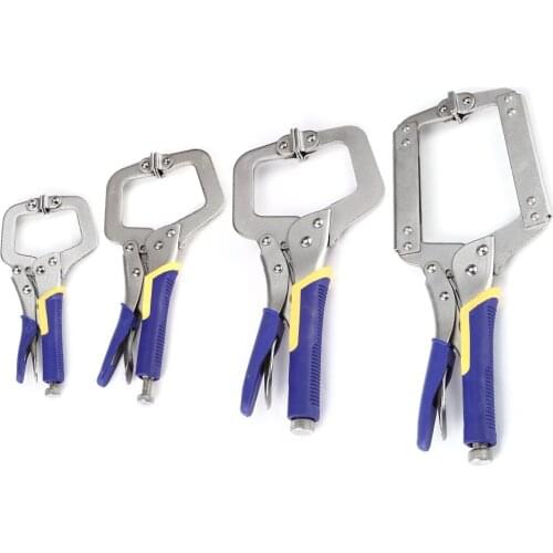 6/9/10/14 inch C Clamp Flat Locking Grip Vise Pliers Carbon Steel Welding Quick Fixing Locking C Clamp Pliers Woodworking Tools