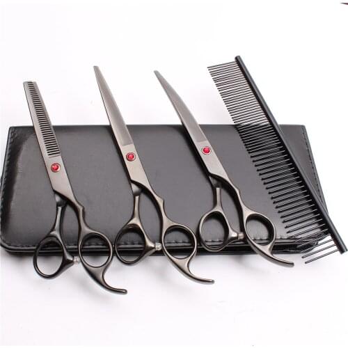 C3003 D4Pcs 7'' 19.5cm Customized Logo JP 440C Grooming-for-dog Cats Flur Clippers Professional Pets Hair Scissors Styling Tool
