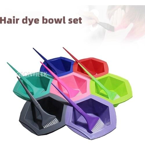 Professional 14 pcs/set Colorful Hair Dying Brushes Plastic Easy-cleaning Stirring Bowl for Pro Salon Barber Hairdressing Tools
