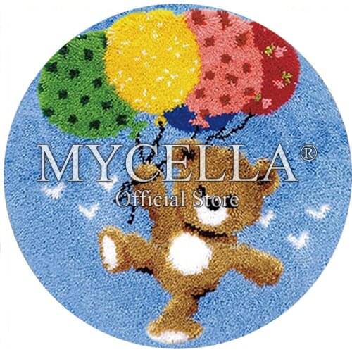 Dropshipping Latch Hook Rug Kits tapestry DIY Needlework Cartoon Balloon Bear Crocheting Yarn Cushion Mat diy Embroidery Carpet
