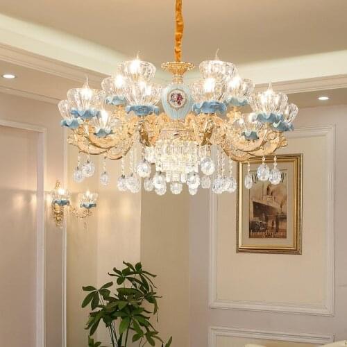 Luxury Crystal chandelier for Living Room Classic Crystal Chandelier Light Fixtures Bedroom Gold Lamp LED Crystal Lamp Ceiling