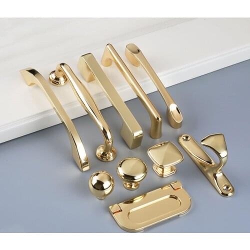 Luxury Bright Gold Knobs And Handles Kitchen Cabinet Door Pulls Drawer Pulls Wardrobe Handle Furniture Kitchen Drawer Handles