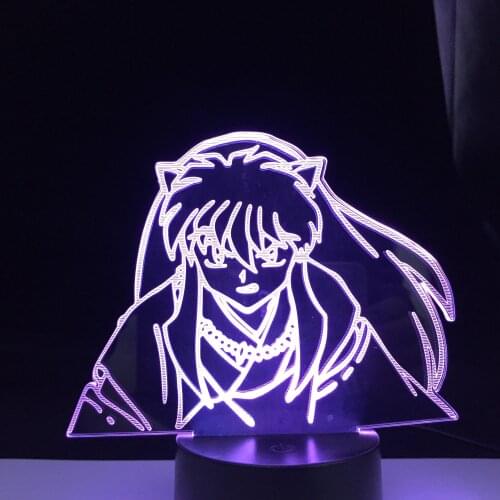 Inuyasha Figure Led Night Light Lamp for Kids Bedroom Decoration Nightlight Color Changing Usb Manga Table Lamp Gift for Child