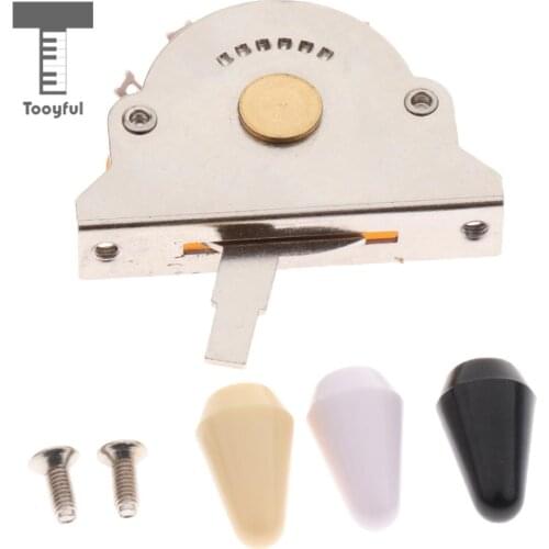 Tooyful 1 Set Alloy 5 Way Lever Pickup Selector Switch with 3pcs tip Stringed Instruments Accessory for Electric Guitar