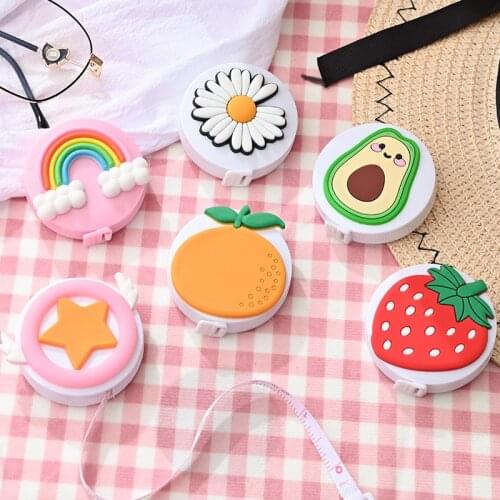 Creative Cartoon Mini Tape Measure Small Soft Ruler Portable Leather Ruler Measurement Bust Hip Waist Clothing Ruler Meter Ruler