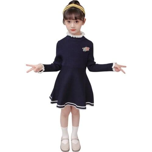 Knitted Childrens Clothing Girl Dress Fashion Winter Autumn Knitted Baby Girl Clothes Toddler Girl Dress Long Sleeve Clothing