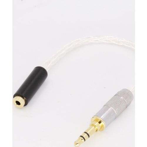 Hight Quality 3.5mm 3 Pole Headphone to 2.5mm TRRS Balanced Female Aux Cable TRRS Audio Jack 7N Silver Plated Cable，cable for he