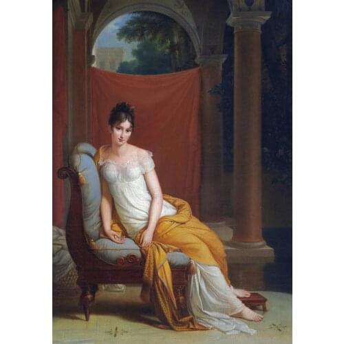 Wall art on canvas Woman oil paintings Portrait of Madame Recamier By Francois reproduction Home decor High quality