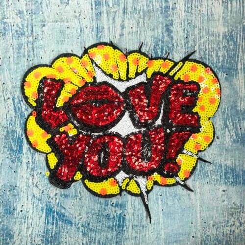 1 Pcs Embroidered Letter Patch Sequins Patches Sew/Iron on T-shirt DIY Fashion Decoration Badge Applique Supplies