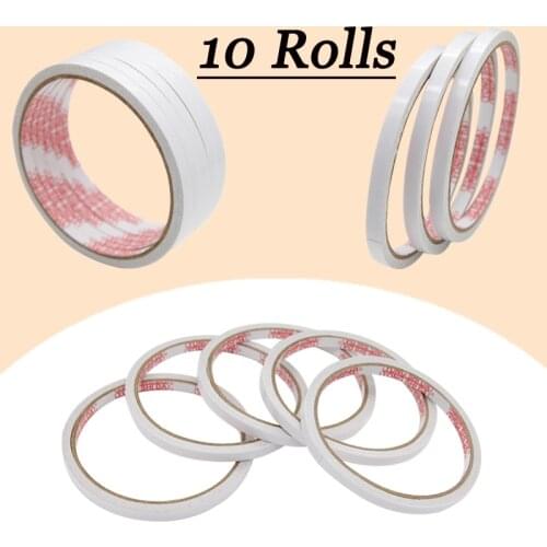 10 Rolls Double Sided Adhesive Tapes Home Office Supplies 8m Length Strong Adhesive Tape For Students Stationary DIY Craft Tools