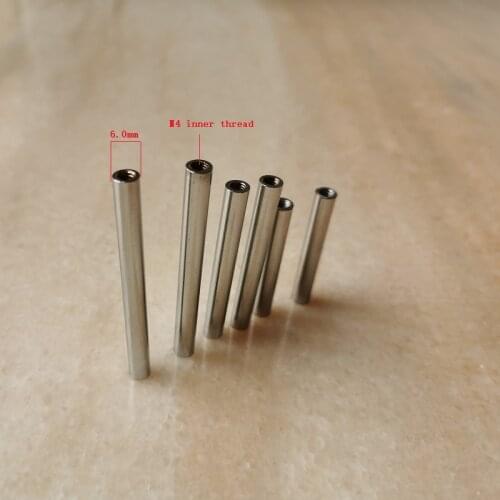 10pieces/lot m4 female threaded+electroplated metal hollow tube connection tube for Lighting accessories lamp fittings DIY