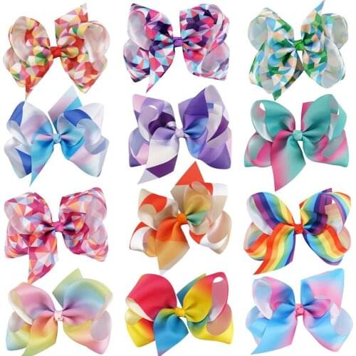 12pcs Baby Girls Large Big Grosgrain Ribbon Bows with Alligator Hair Clips Rainbow Hair Bows Hair Accessories for Girls Toddler