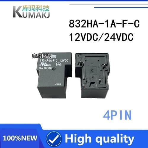 2PCS/LOT NEW Relay 832HA-1A-F-C-12VDC 832HA-1A-F-C-24VDC 832HA-1A-F-C 12V 832HA 1A F C 24V DC12V 4PIN 40A 12V 24V