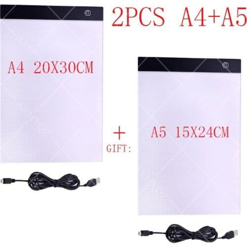 2Pcs LED Graphic Tablet Writing Painting Light Box Tracing Board Copy Pads Digital Drawing Tablet Artcraft A4 A5 Copy Table ligh