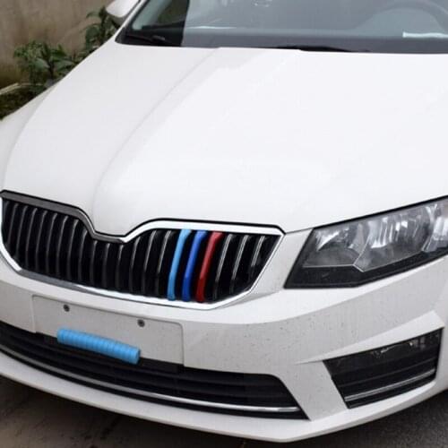 3D Car Front Grilles Trim Sport Strips Cover for skoda Rapid Spaceback / Rapid
