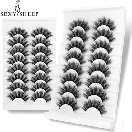 5/8 Pairs lashes Natural long 3D Faux Mink Eyelashes Thick HandMade Full Strip Lashes Volume Soft Mink Lashes False Eyelashes
