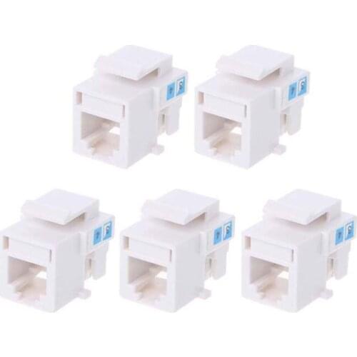 5Pcs Tool-free Telephone Module RJ11 Network CAT3 Voice Module Gold-plated Adapter Telephone Extender Keystone