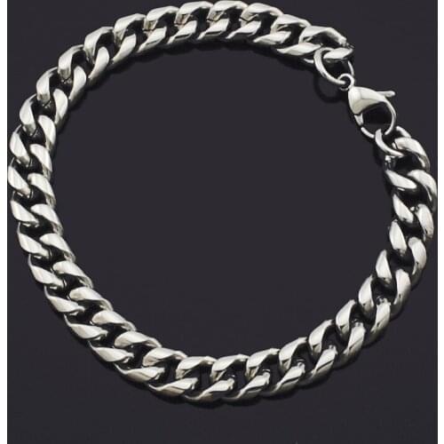 ATGO Jewelry Men Bracelet Cuban links chains Stainless Steel Bracelet for Bangle Male Accessory Wholesale Free Shipping BB092