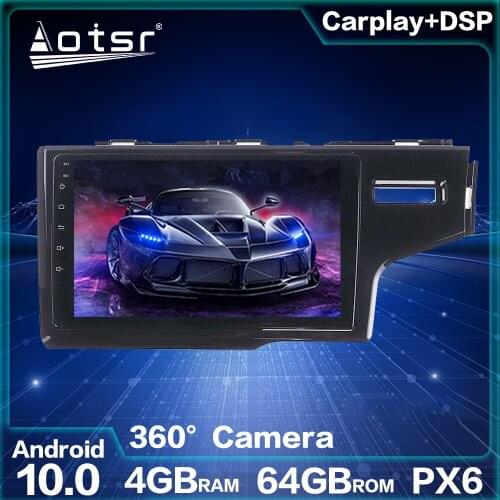 For Honda Fit RHD 2014 Android Radio Car GPS Navigation Multimedia Player Screen Android 10.0 4GB 64GB PX6 Auto Stereo Head Unit