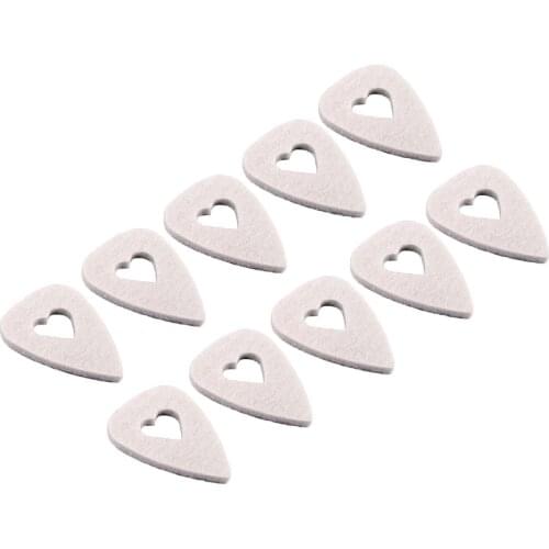 Baoblaze 10pcs White Wool Felt Guitar Pick For Acoustic Electric Guitar