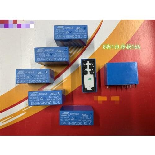 Free shipping lot(5pieces/lot) 100%Original New SMIH-48VDC-SL-C SMIH-48V-SL-C 8PINS 16A 48VDC Power Relay