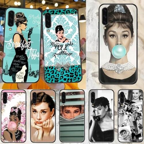 Audrey Hepburn Phone case For Samsung Galaxy A 3 5 7 8 10 20 21 30 40 50 51 70 71 E S 2016 2018 4G black painting prime silicone
