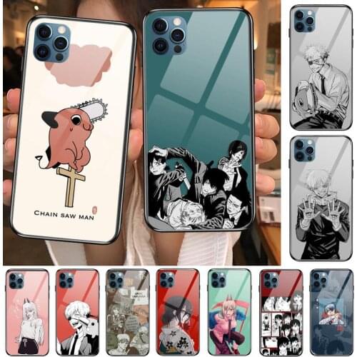 Anime Chainsaw Man case Anime Style Phone Case cover For iphone 12 pro max 11 8 7 6 s XR PLUS X XS SE 2020 mini black cell sh