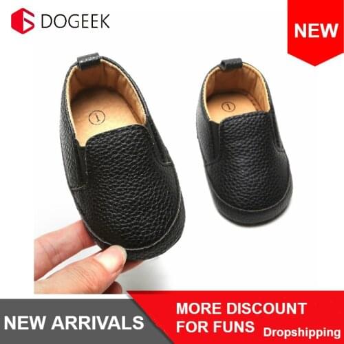 DOGEEK PU Leather Kids Loafers Baby Toddler Shoes Boys Girls Loafers Shoes Children Home Slippers Crib Shoes Child Loafers
