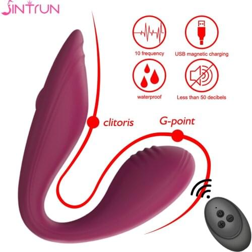 Double Vibrators Adult Toys For Couples Clitoris stimulator Dildo G Spot U Silicone Stimulator Vibrator Sex Toy For Woman
