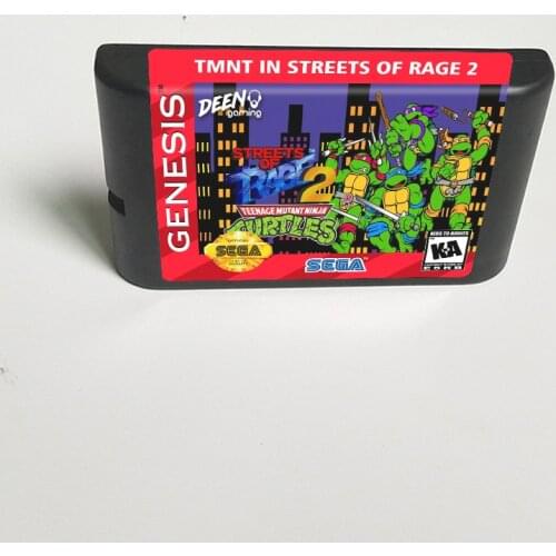 Turtles in Streets Of Rage 2- 16 Bit MD Game Card for Sega Megadrive Genesis Video Game Console Cartridge