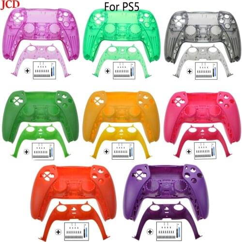 JCD Funda De Repuesto Para Mando De Juegos Cubierta Frontal Trasera Para Sony PS5 Juego De Reemplazo Tira Decorativa Tornillos
