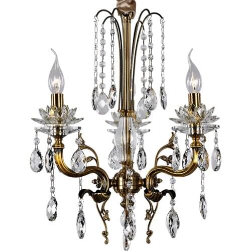 All copper European style chandelier porch dining room study crystal retro chandelier