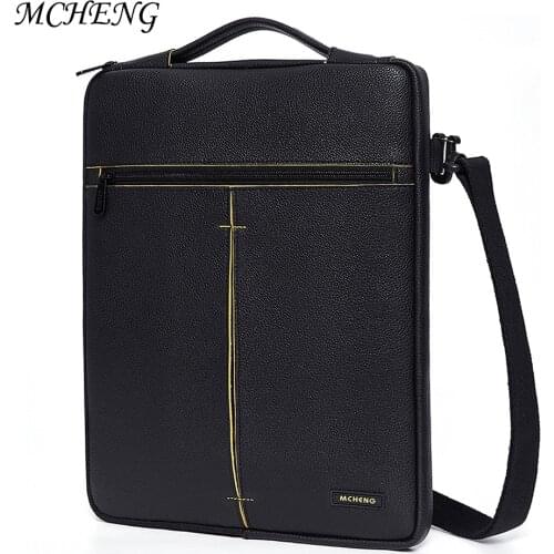 MCHENG Fashion PU Laptop Sleeve Multi-Use Splashproof Shockproof Laptop Bag For 10" 13" 14" 15.6" inch Notebook Case