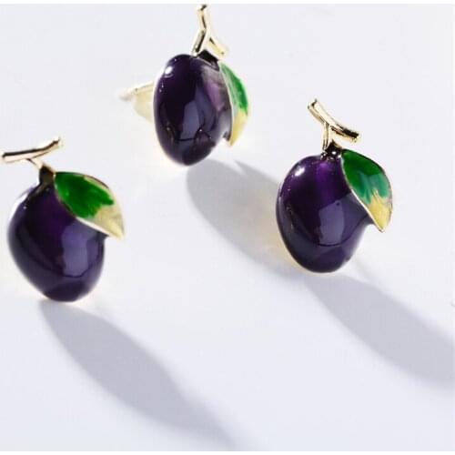 Mini Lovely Blueberry Collar Pin for Women Girl Fruit Jewelry Delicate Purple Enamel Pins Small Lapel Brooches Female New Broach