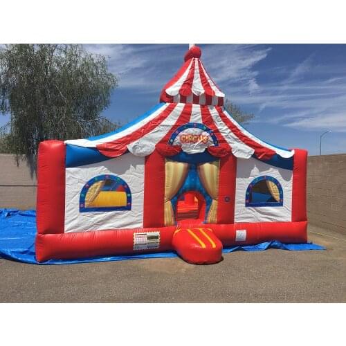 Optional color inflatable castle for kids ,inflatable bouncy combo slide castle for sale Circus castle