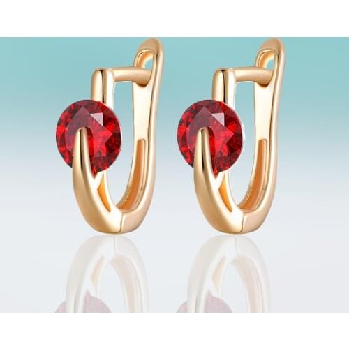 New Classic Round Korea Design MultiColor Zirconia Small Stud Earrings for Women Jewelry Wedding Party Gifts High Quality