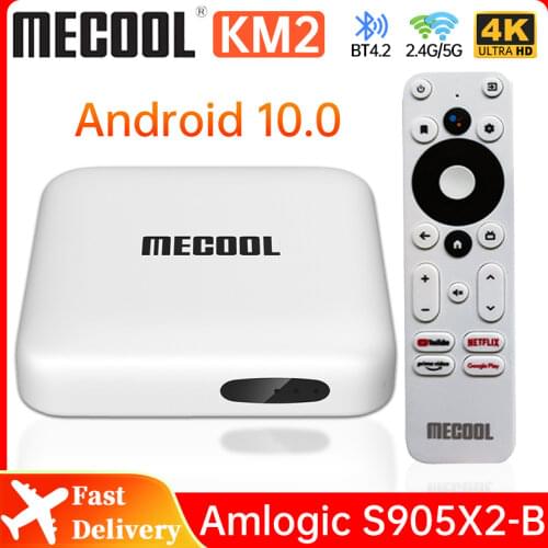 Mecool KM2 Smart TV Box Android 10 Google Certified TVBox 2GB 8GB Dolby BT4.2 2T2R Dual Wifi Netflix 4K Prime Video Media Player