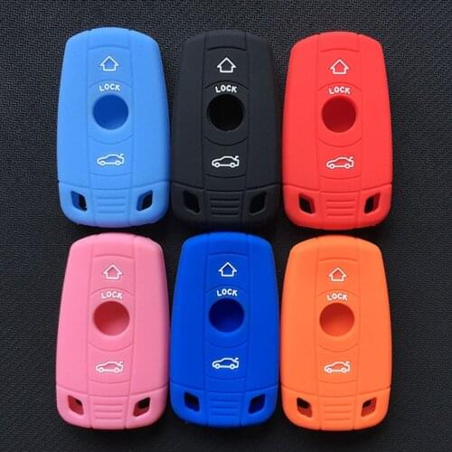 Silicone rubber key cover case shell protector for BMW X1 320i x5 Z4 X6 3 5 SERIES 3 button key