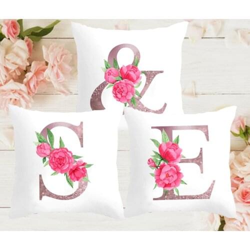 Bedroom Pillow Cover Monogram Initials pillow case Couple love pillow Wedding home decor gift housse coussin 45x45